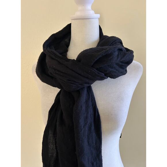 Cejon Scarf Black Tassel Hem Shawl Wrap Rayon OS Winter Comfortcore - Picture 3 of 7